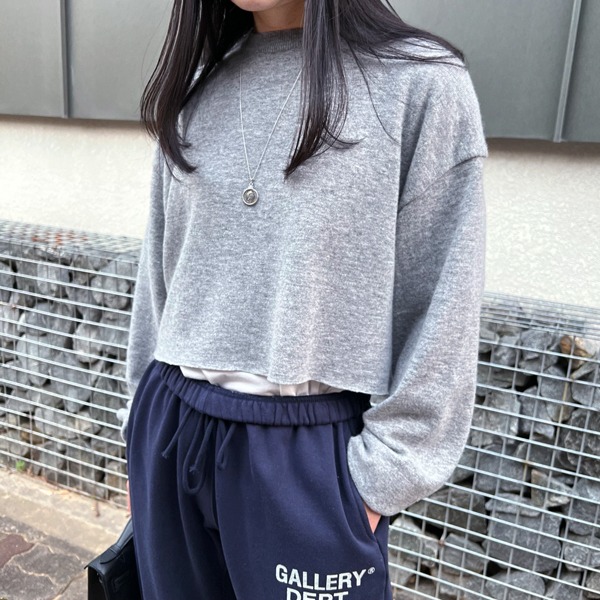 Crew Neck Cropped Knit