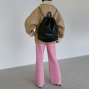 Hound Tooth Check Knit Pants